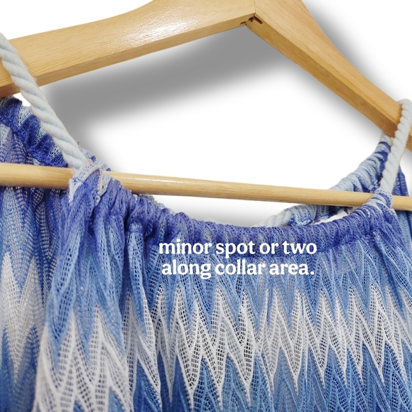 🌿C & C California Women's Large Blue Ombre Beach Coverup - Picture 7 of 14